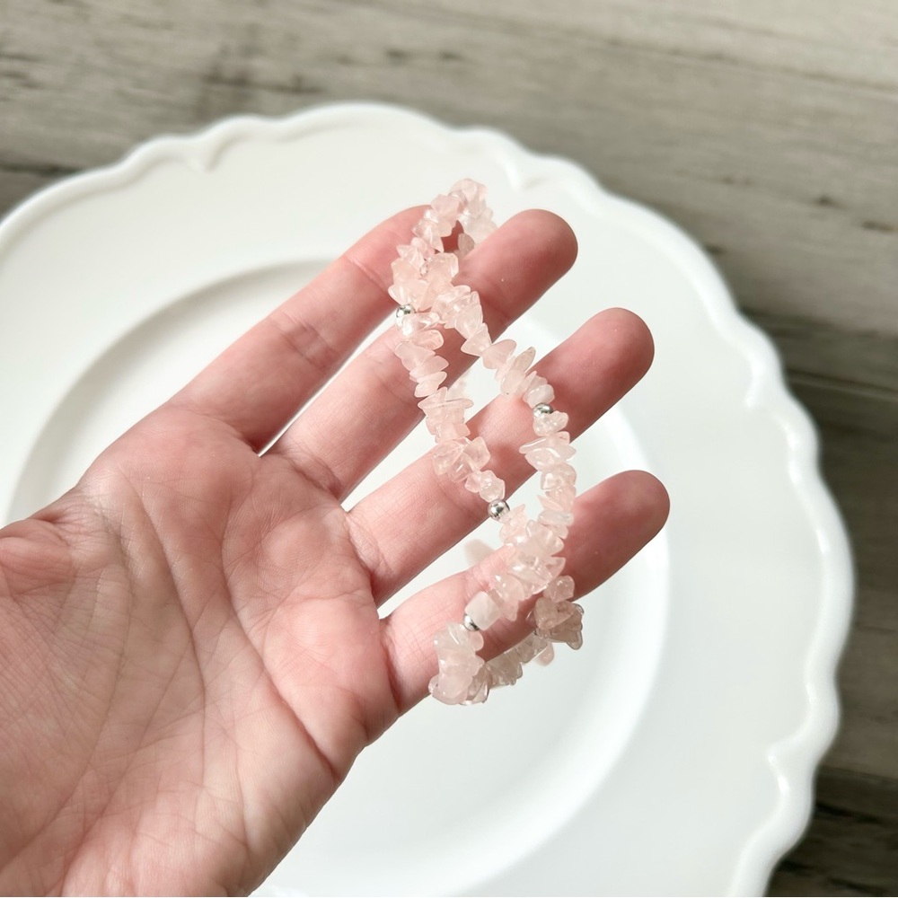 💸 5/20 Artisan Genuine Rose Quartz Necklace w/ Tumbled Rose Quartz Pendant - Picture 6 of 7